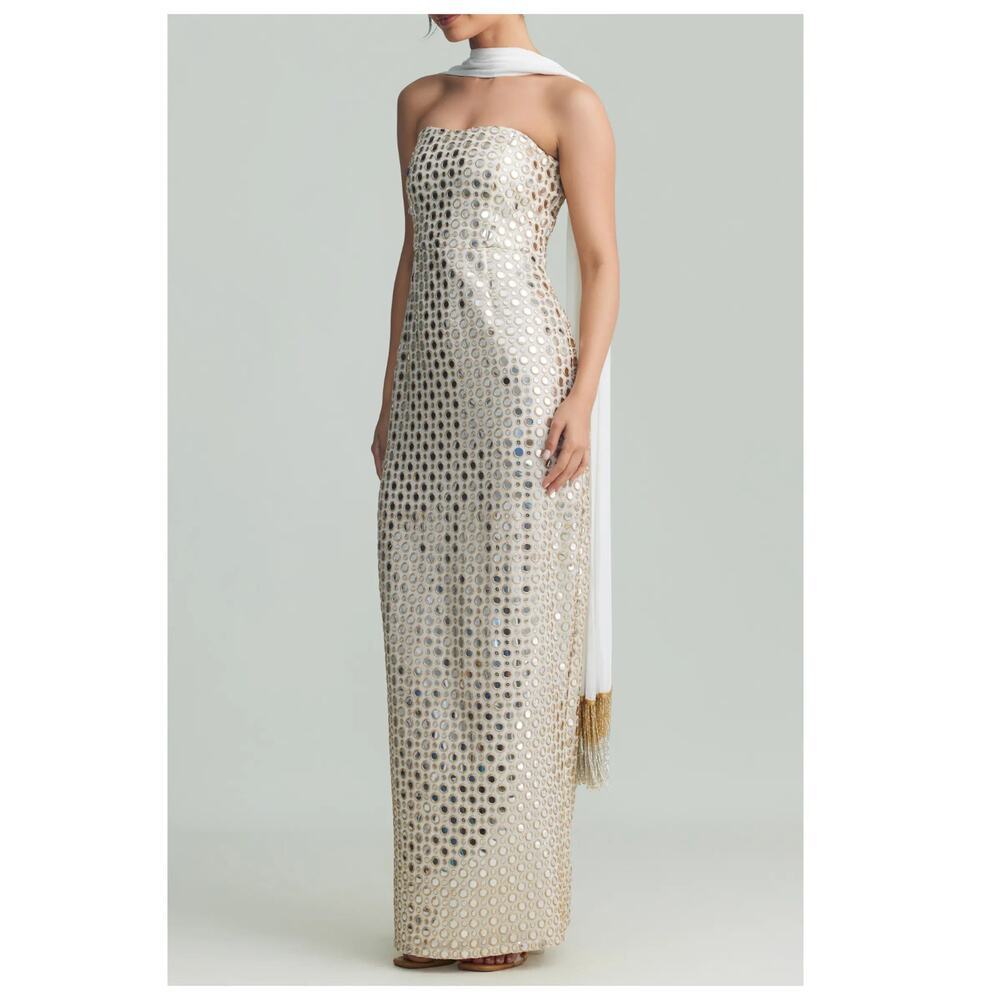 NEW holiCHIC Julie Strapless Mirrored Column Gown Size Large